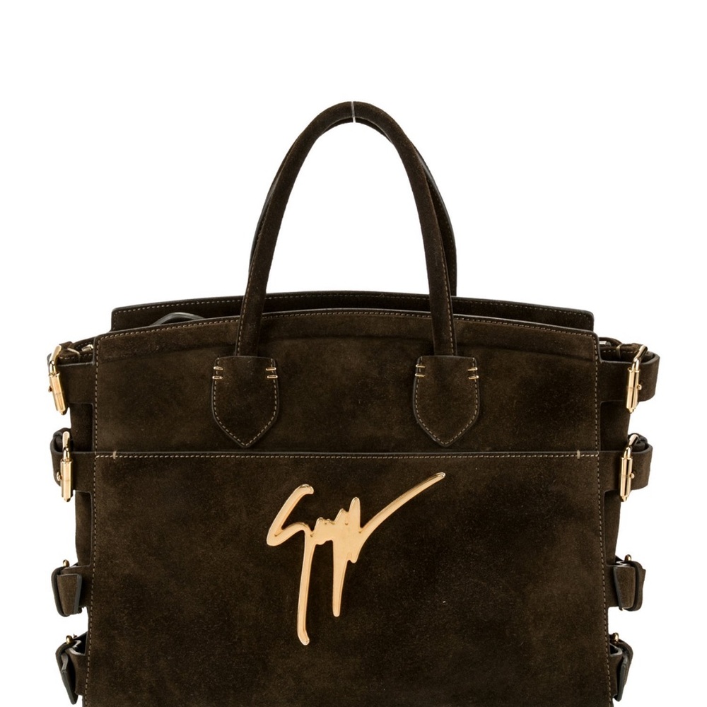 Giuseppe Zanotti Brown/olive Tote Bag with Gold Accent